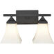 None 2 Light 14 inch Matte Black Bathroom Vanity Light Wall Light